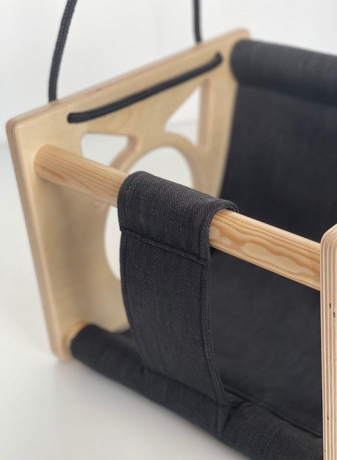 Keebori Montessori Wooden Baby Swing Seat - Indoor Toddler Hanging Chair with Safety Harness -Modern Wood Baby Swing & Wood Swing for Babies (Mini Shape) by KEEBORI - Image 4